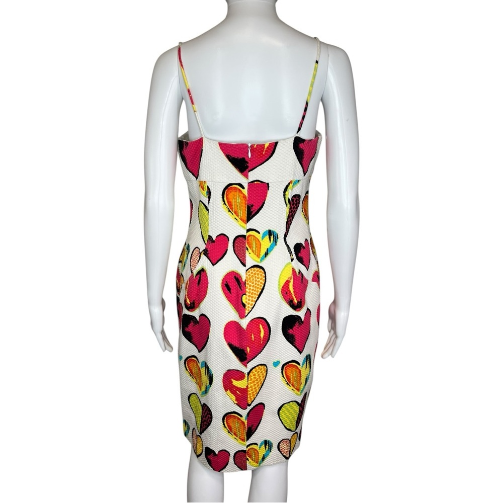 David Meister Colorful Heart Print Sheath Dress 10 - Picture 5 of 7